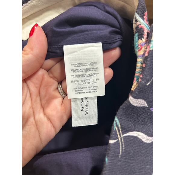 NWT J.Crew Patio Pant F3708 “Under‑the‑Sea” Ratti Print Capris, Size 0 - Picture 4 of 4